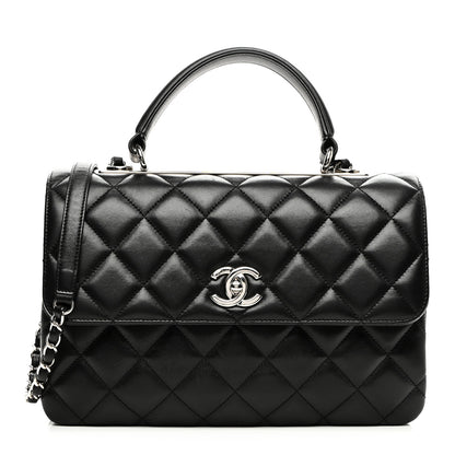 Chanel Lambskin Quilted Medium Trendy CC Flap Dual Handle Bag Black 1 of 9