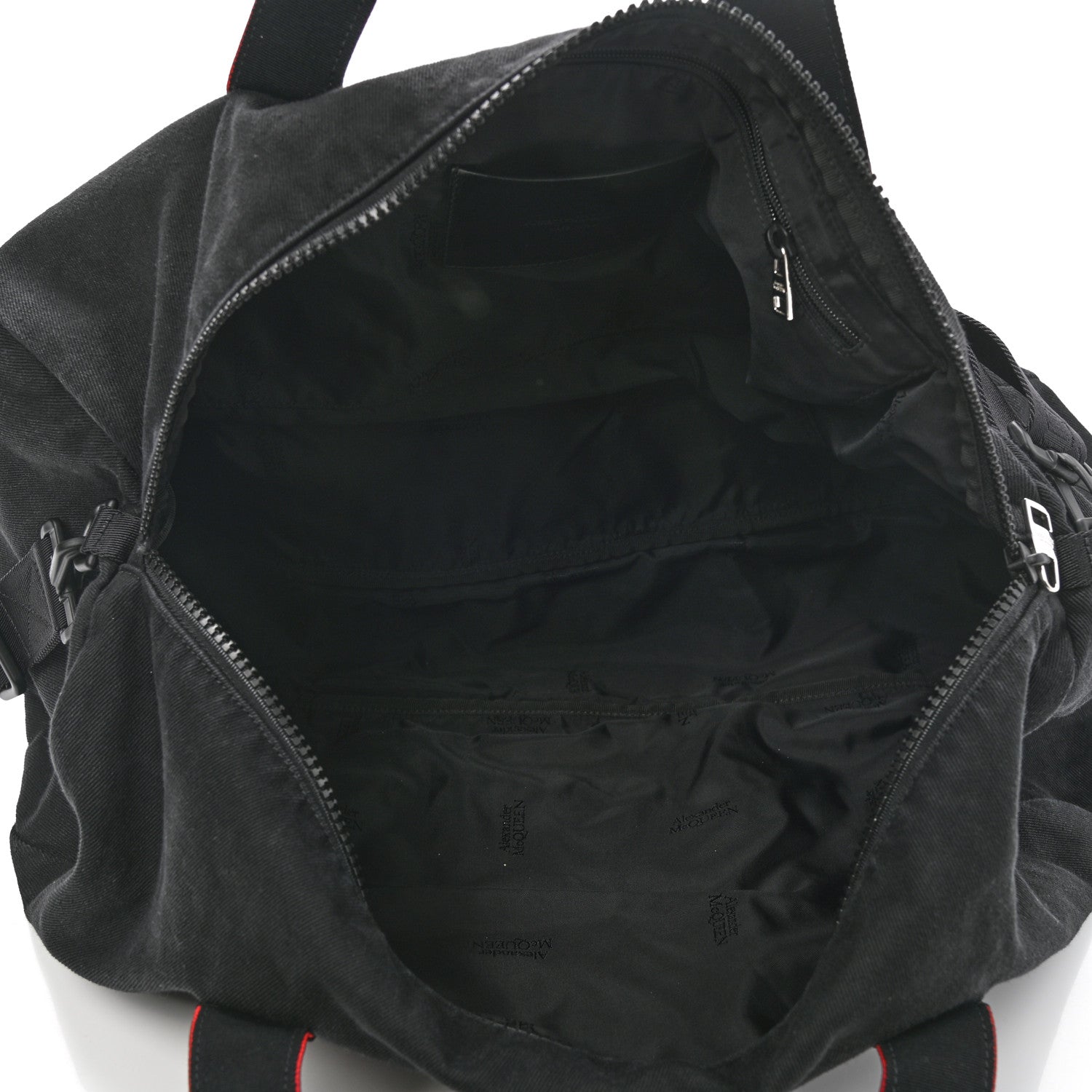 Alexander McQueen Canvas Selvedge Duffle Black Red 4 of 8