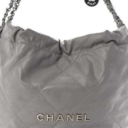 Chanel Shiny Calfskin Quilted Small Chanel 22 Grey 9 of 15