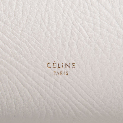 Celine Elephant Calfskin Small Bi-Color Tie Knot Tote White Black 9 of 9