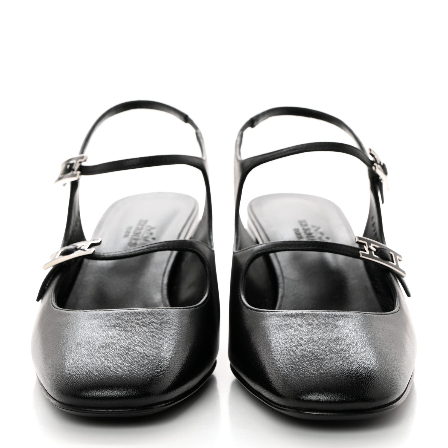 Hermes Goatskin Jackie 50 Pumps 38 Black 2 of 8