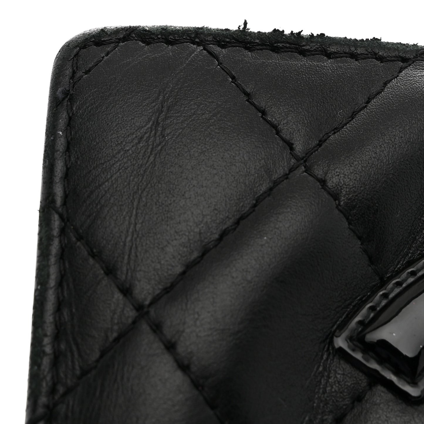 Calfskin Quilted Cambon Yen Wallet Black