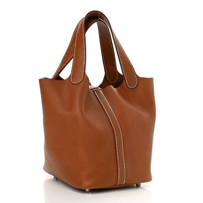Hermes Barenia Faubourg Picotin Lock 18 PM Fauve 3 of 11