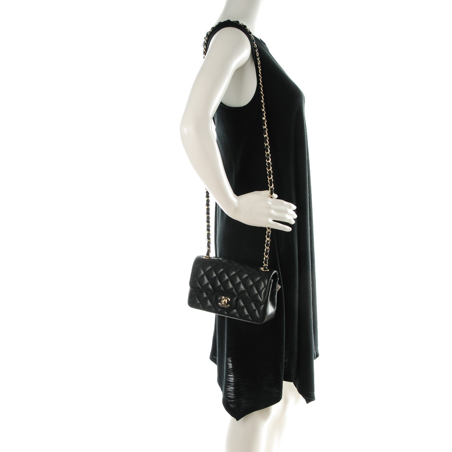 Chanel Caviar Quilted Mini Rectangular Flap Black 2 of 8