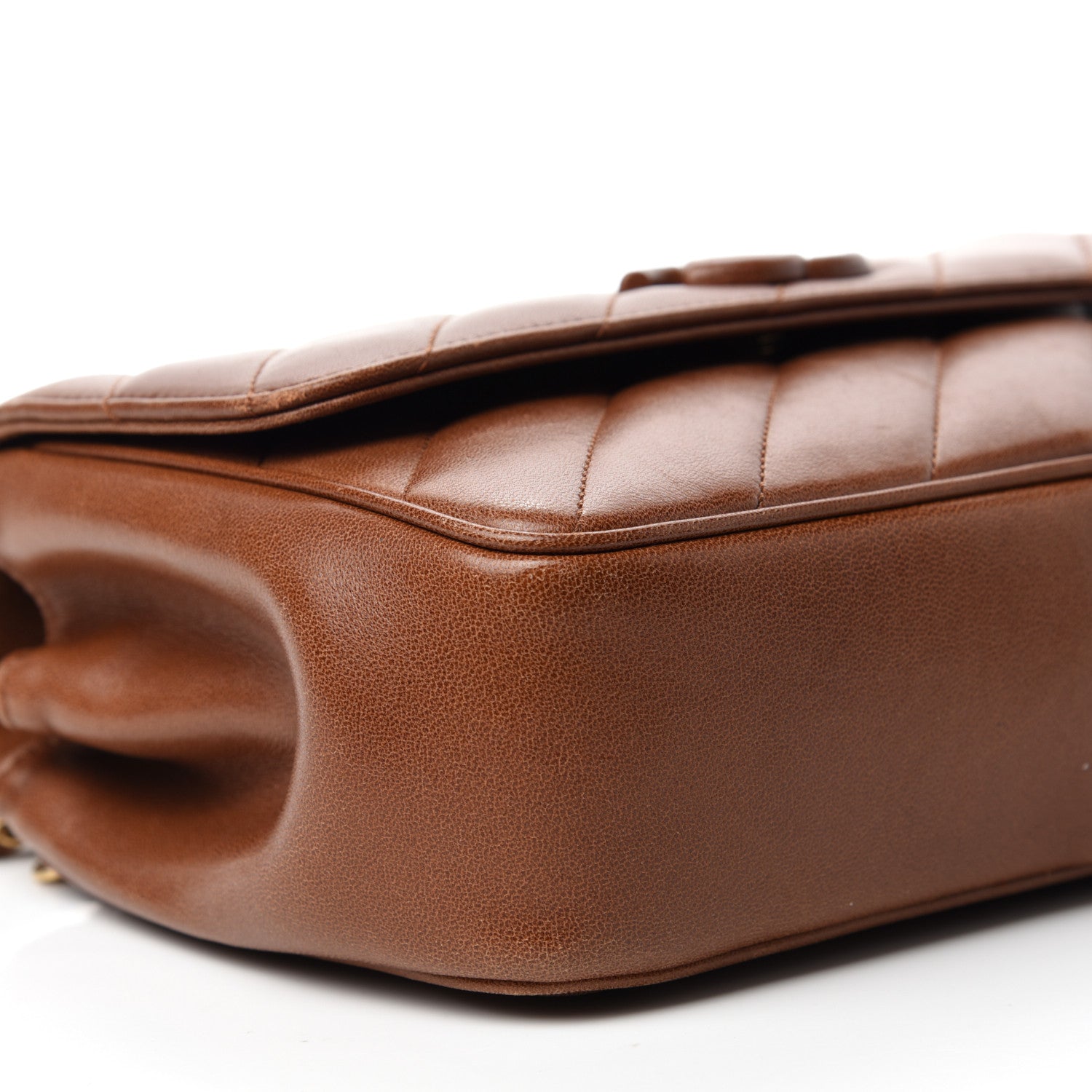 Chanel Lambskin Quilted Jumbo Coco Vintage Flap Brown 9 of 13