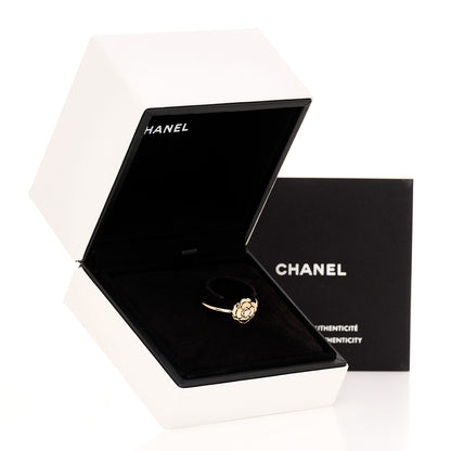 Chanel 18K Rose Gold Diamond Extrait de Camelia Ring 64 10.75 6 of 6
