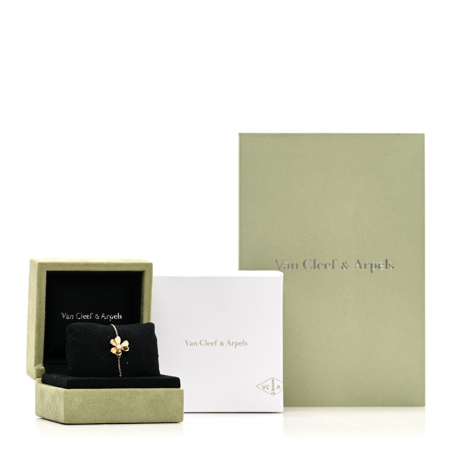 Van Cleef & Arpels 18K Yellow Gold Diamond Mini Frivole Bracelet 4 of 4