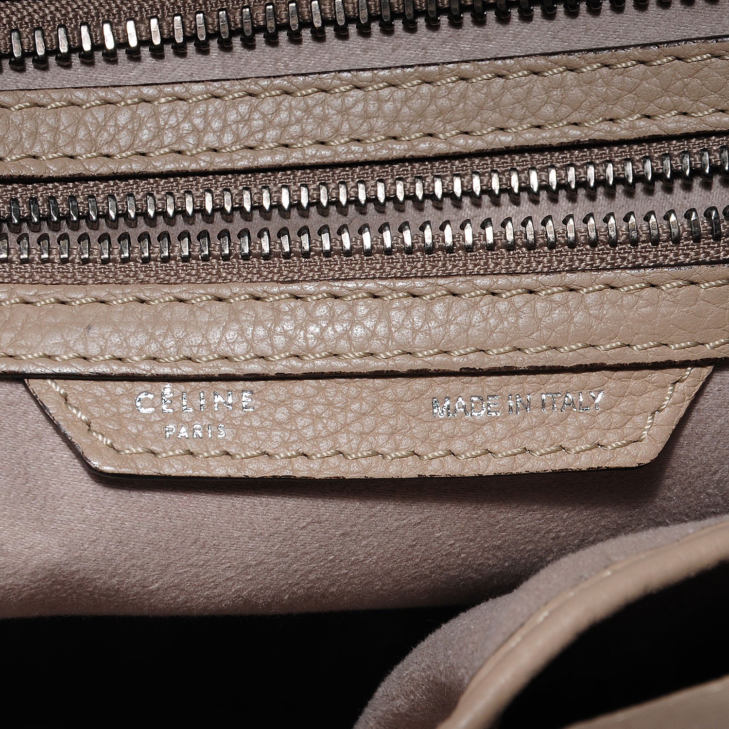 Celine Drummed Calfskin Micro Luggage Dune 5 of 8