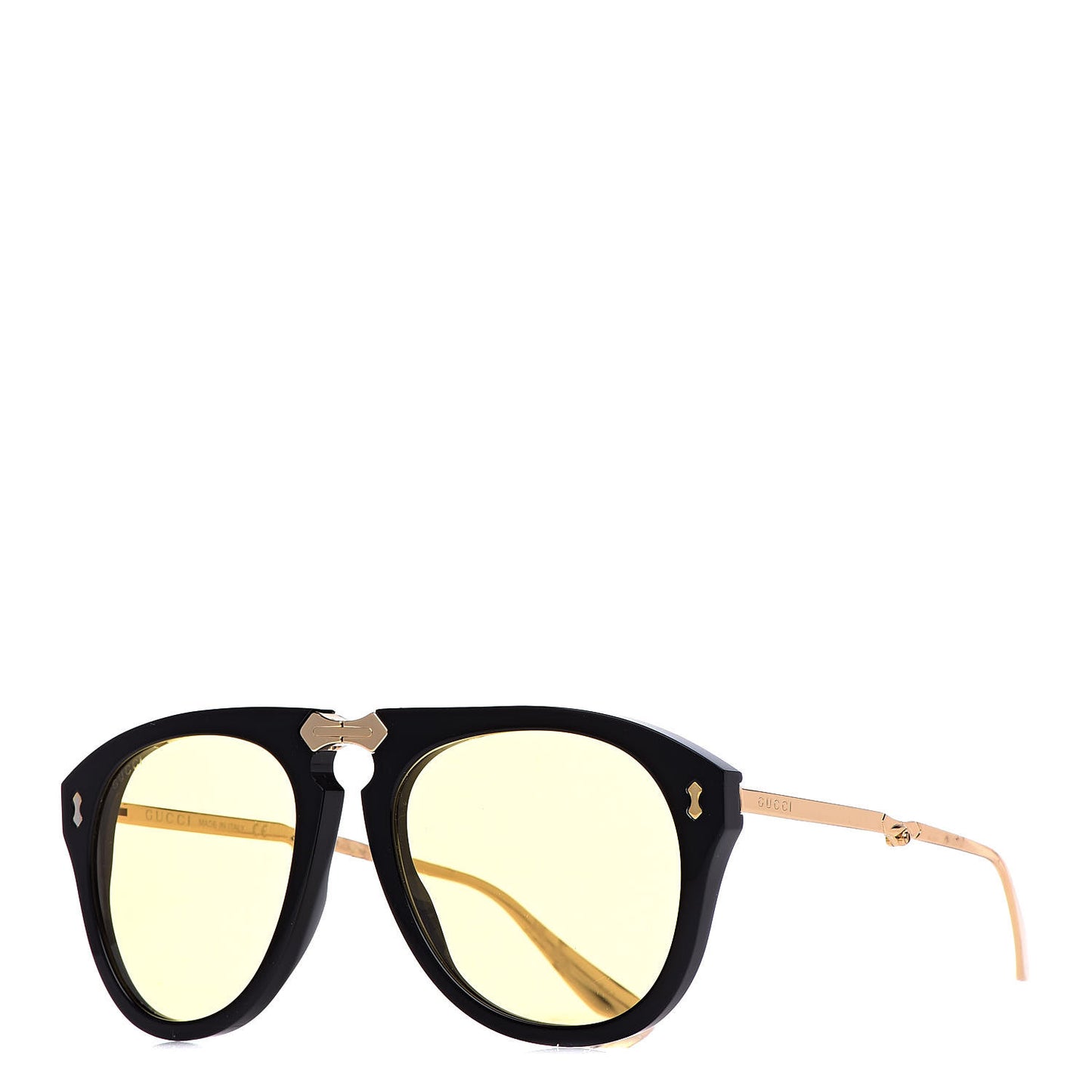 Folding Aviator Sunglasses GG0305S Black Gold