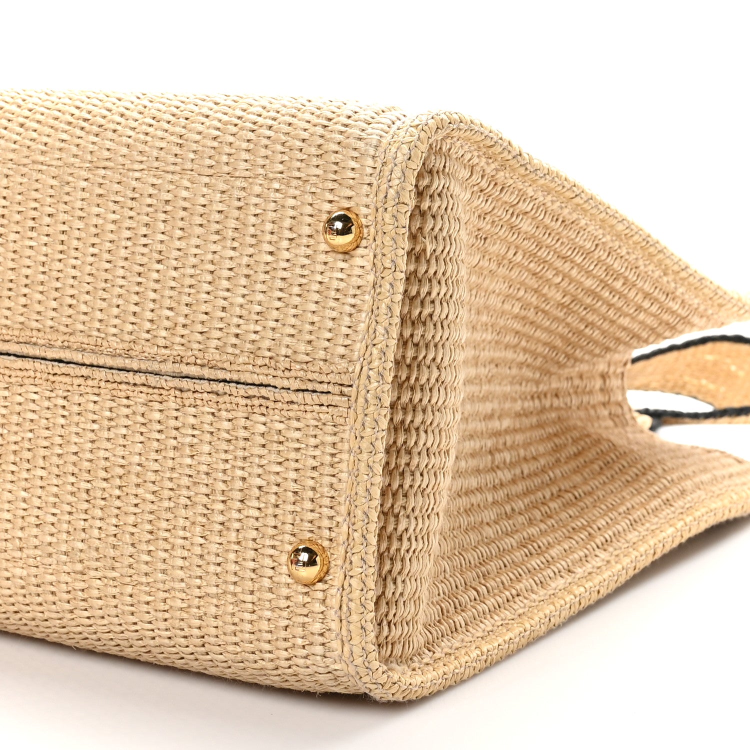 Fendi Straw Vitello King Plexiglass Woven Medium Fendi Sunshine Shopper Tote Natural Black 10 of 10