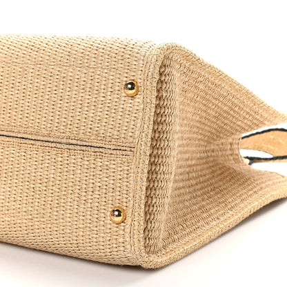 Fendi Straw Vitello King Plexiglass Woven Medium Fendi Sunshine Shopper Tote Natural Black 10 of 10