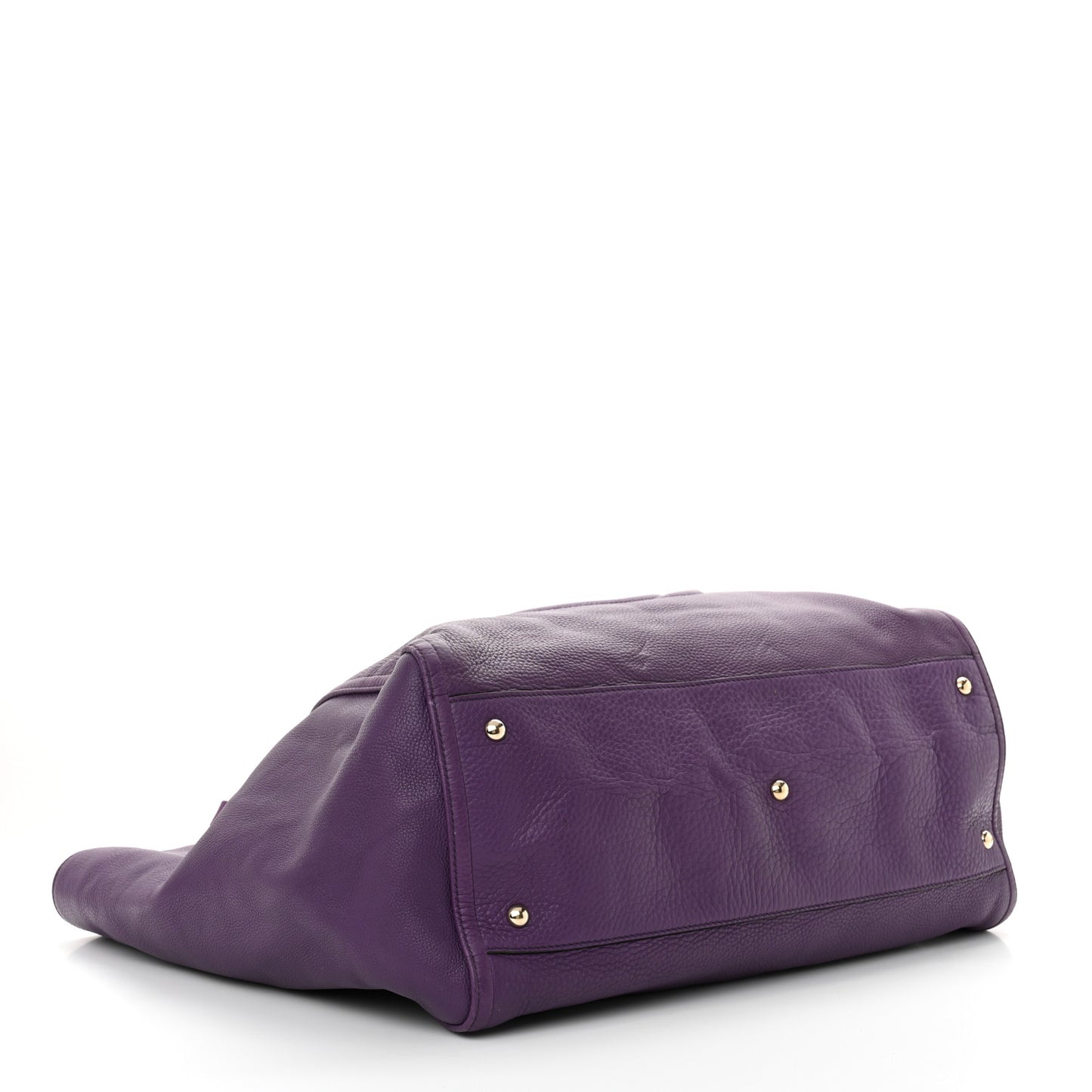 Pebbled Calfskin Large Soho Shoulder Bag Shine Purple