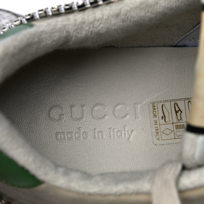 Gucci Nubuck Calfskin Web Removable Crystals Mens Screener Sneakers 9 Dusty Milk New Mystic White 20 of 27