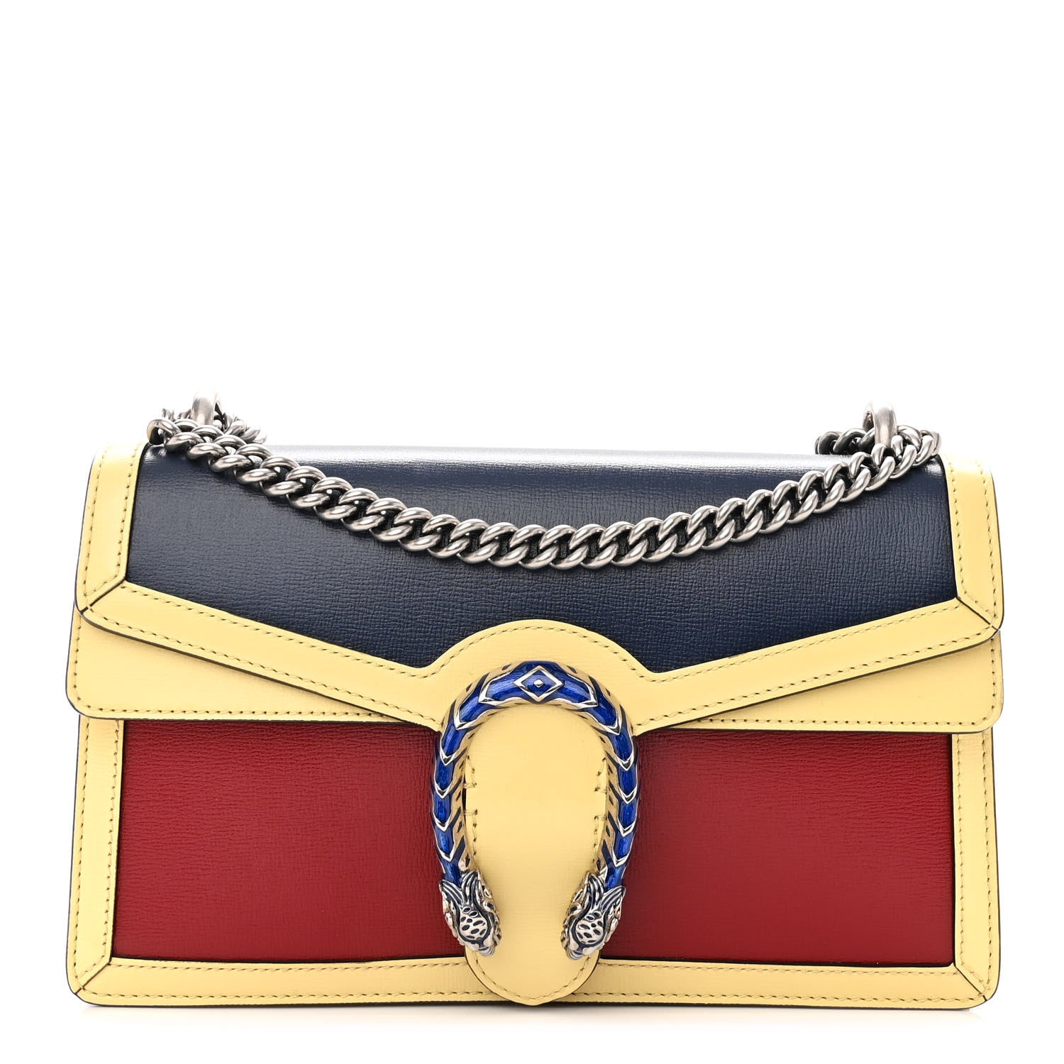 Gucci Azalea Calfskin Enamel Small Dionysus Shoulder Bag New Cherry Red Blue Agata Butter Electric Blue 1 of 10