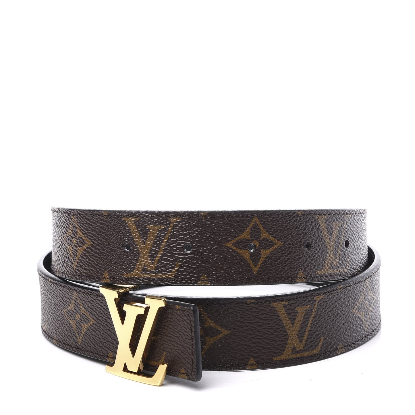 Calfskin Monogram 30mm LV Initiales Reversible Belt 85 34 Black