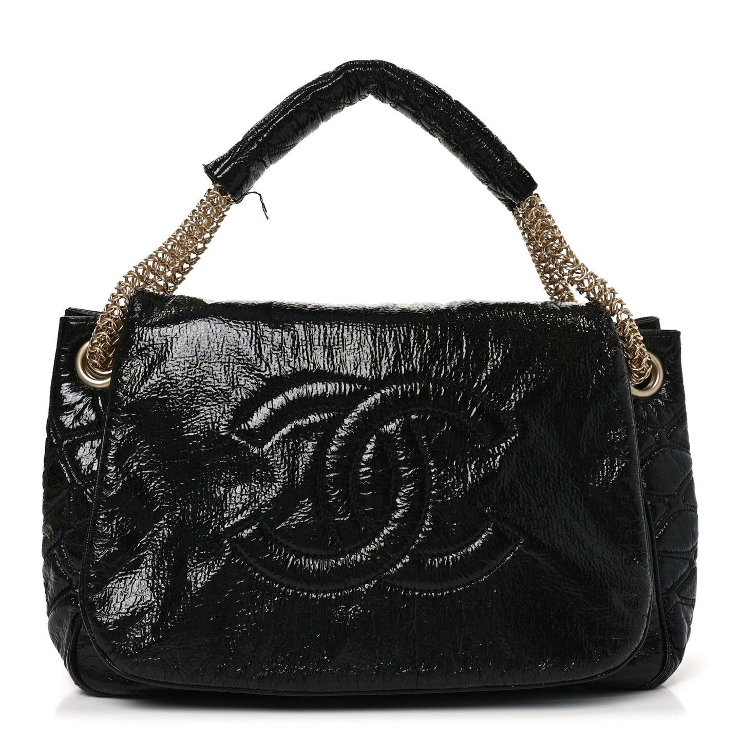 Vinyl Rodeo Accordion Flap Bag Black