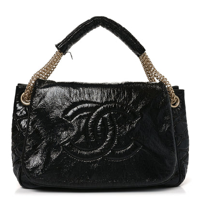 Chanel Vinyl Rodeo Accordion Flap Bag Black 1 of 11