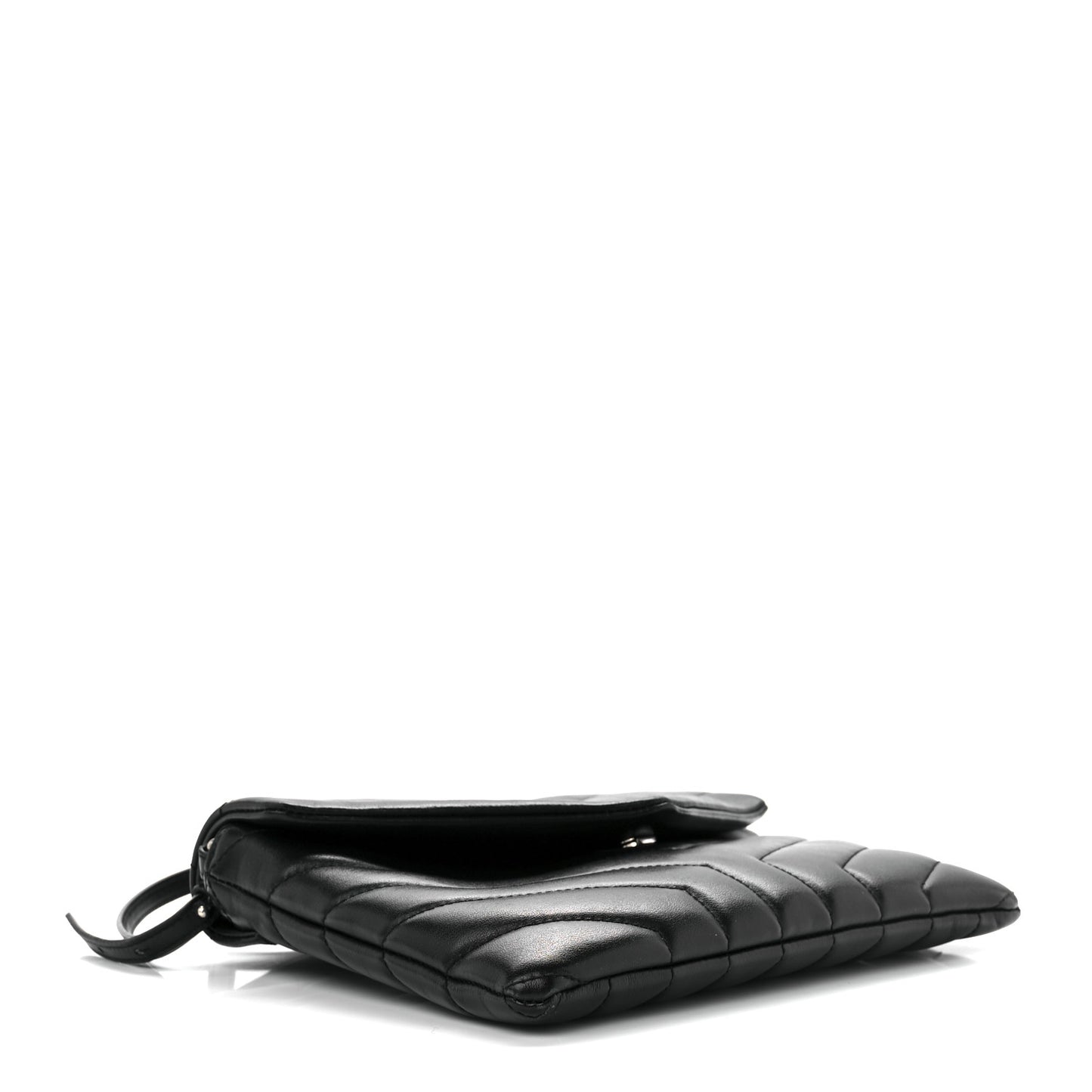 Calfskin Y Quilted Monogram Loulou Flap Bag Black