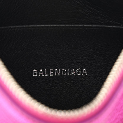 Balenciaga Metallic Goatskin Logo XS Ville Pouch Rose Fuchsia Black 6 of 8