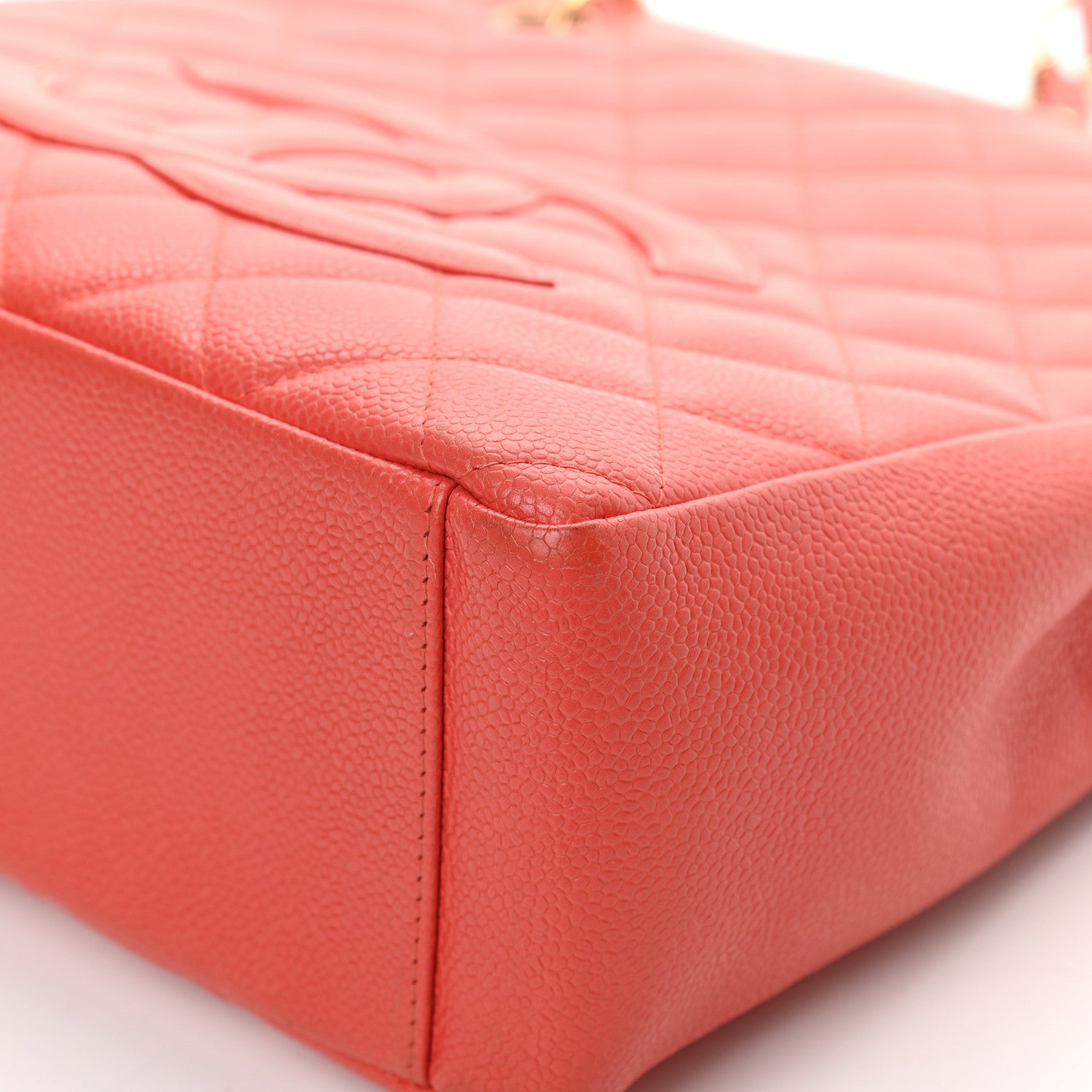 Chanel Caviar Quilted Petit Shopping Tote PST Orange 9 of 14