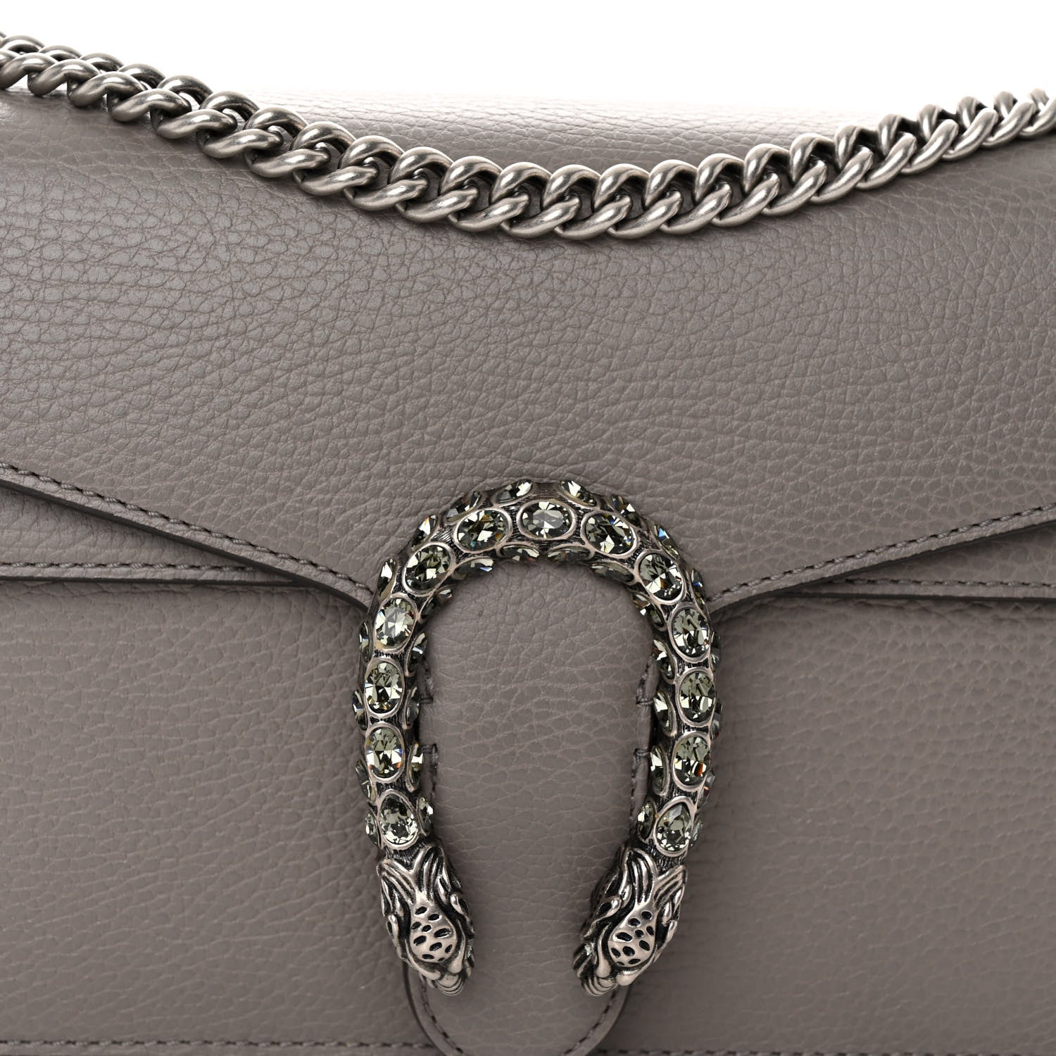 Gucci Pebbled Calfskin Small Dionysus Shoulder Bag Dusty Grey 7 of 9