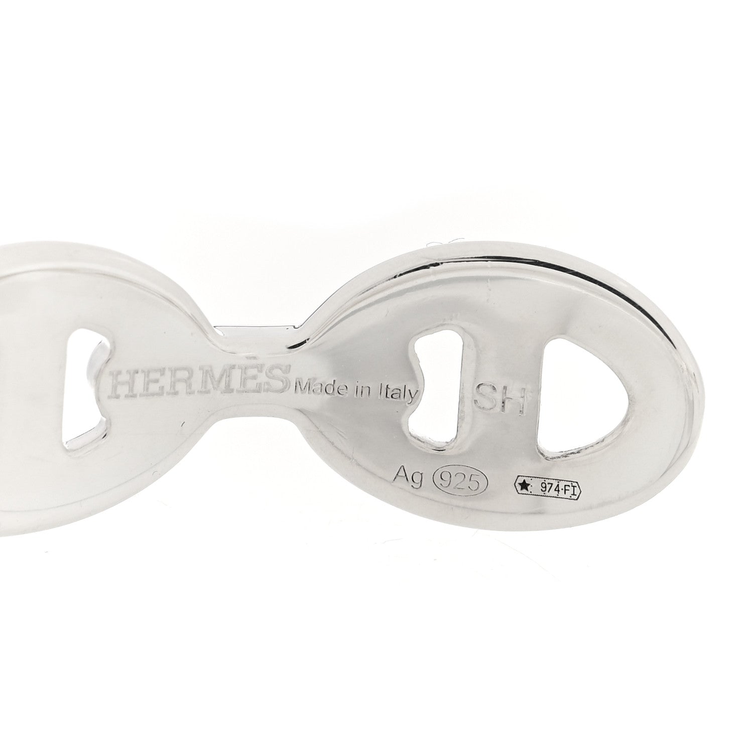 Hermes Sterling Silver MM Chaine d'Ancre Enchainee Cuff Bracelet SH 3 of 4