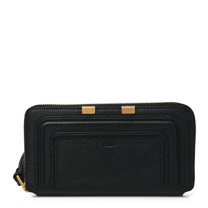 Chloe Grained Calfskin Marcie Long Zip Around Wallet Black 1 of 9