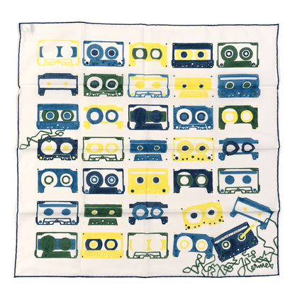 Hermes Cotton Mix Tape Scarf 70 White Jaune Citron 1 of 3