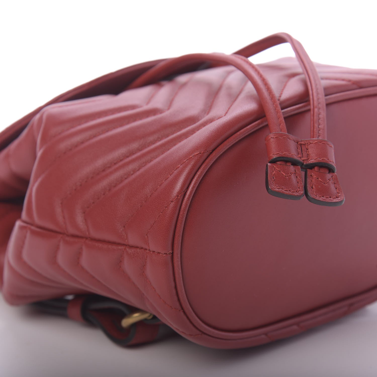 Gucci Calfskin Matelasse GG Marmont Flap Backpack Hibiscus Red 5 of 9