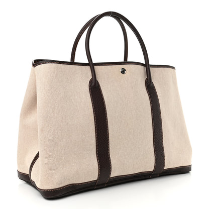 Hermes Toile Buffle Gala Garden Party Tote 49 GM Marron Fonce 2 of 15
