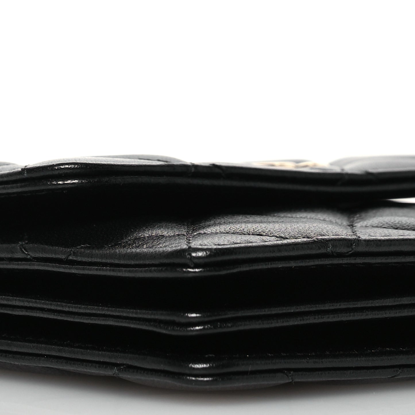 Lambskin Quilted My Chanel Lady Card Holder On Chain Black