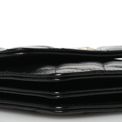 Chanel Lambskin Quilted My Chanel Lady Card Holder On Chain Black 12 of 13