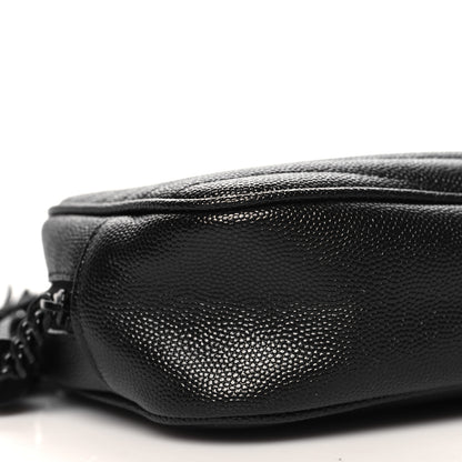 Saint Laurent Grain De Poudre Matelasse Monochrome Monogram Mini Lou Camera Bag Black 9 of 10