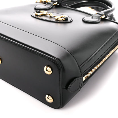 Gucci Boarded Plutone Calfskin Horsebit 1955 Top Handle Bag Black 11 of 11