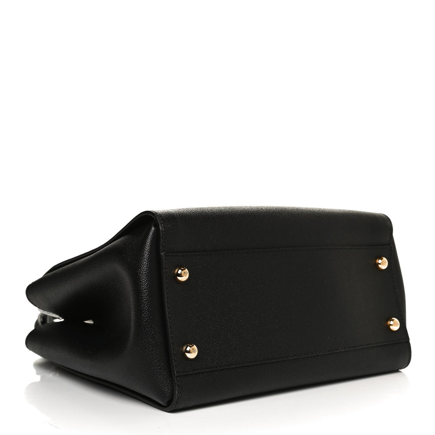 Soft Grain Calfskin Medium Buckle Tote Black