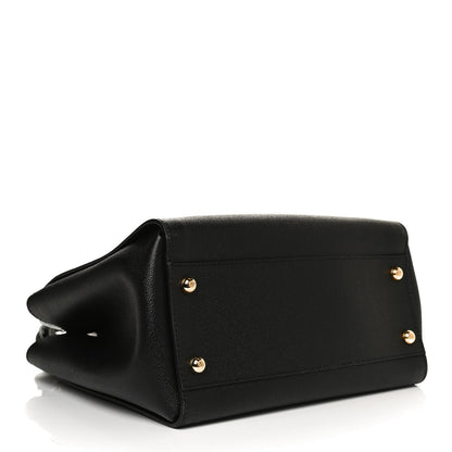 Burberry Soft Grain Calfskin Medium Buckle Tote Black 4 of 15