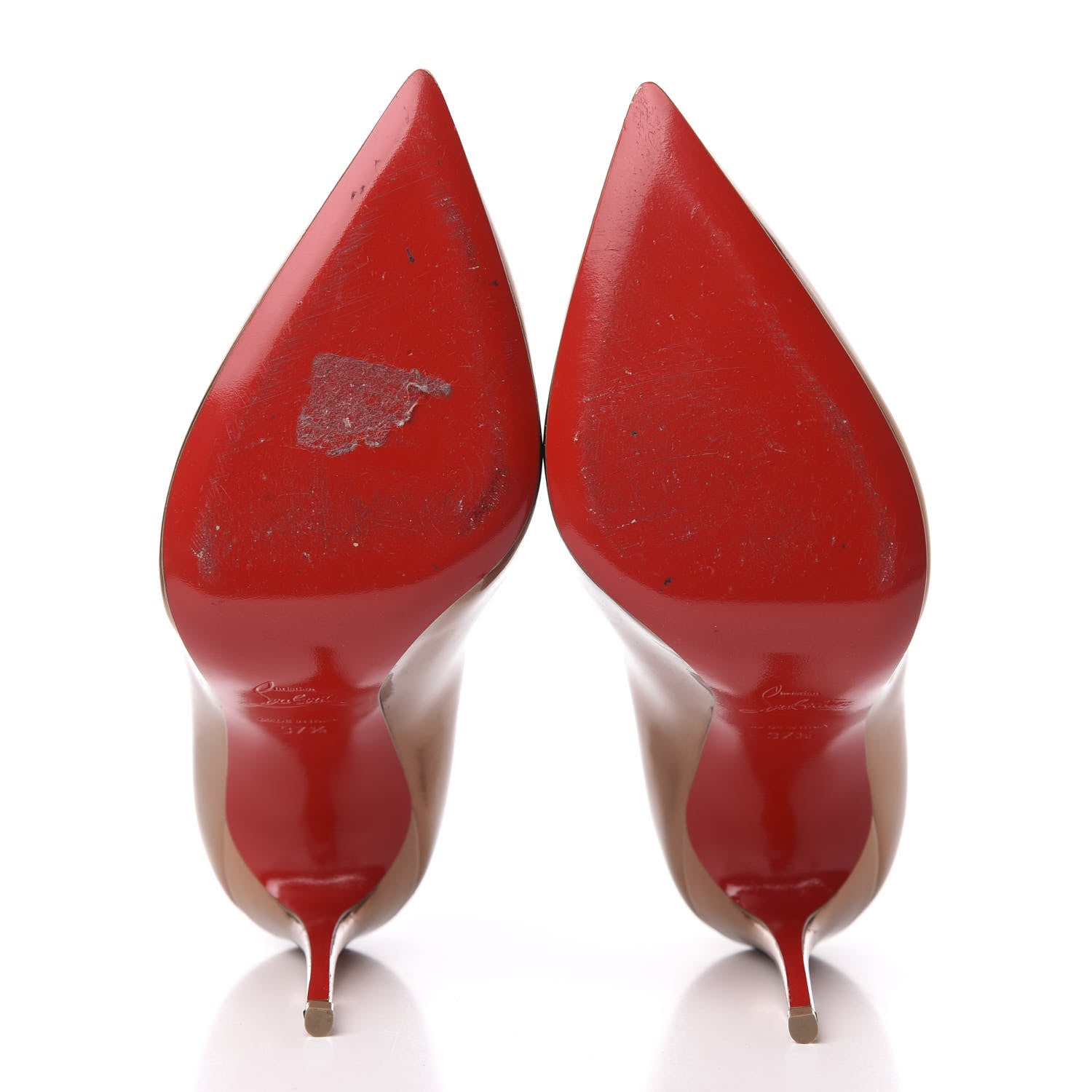 Christian Louboutin Metallic Patent Pigalle Follies 100 Pumps 37.5 Cappuccino 5 of 9