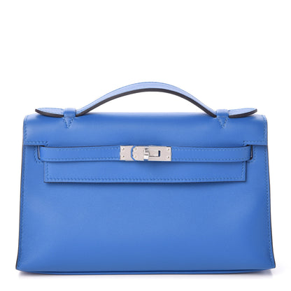 Hermes Swift Kelly Pochette Clutch Bleu Zellige 1 of 23