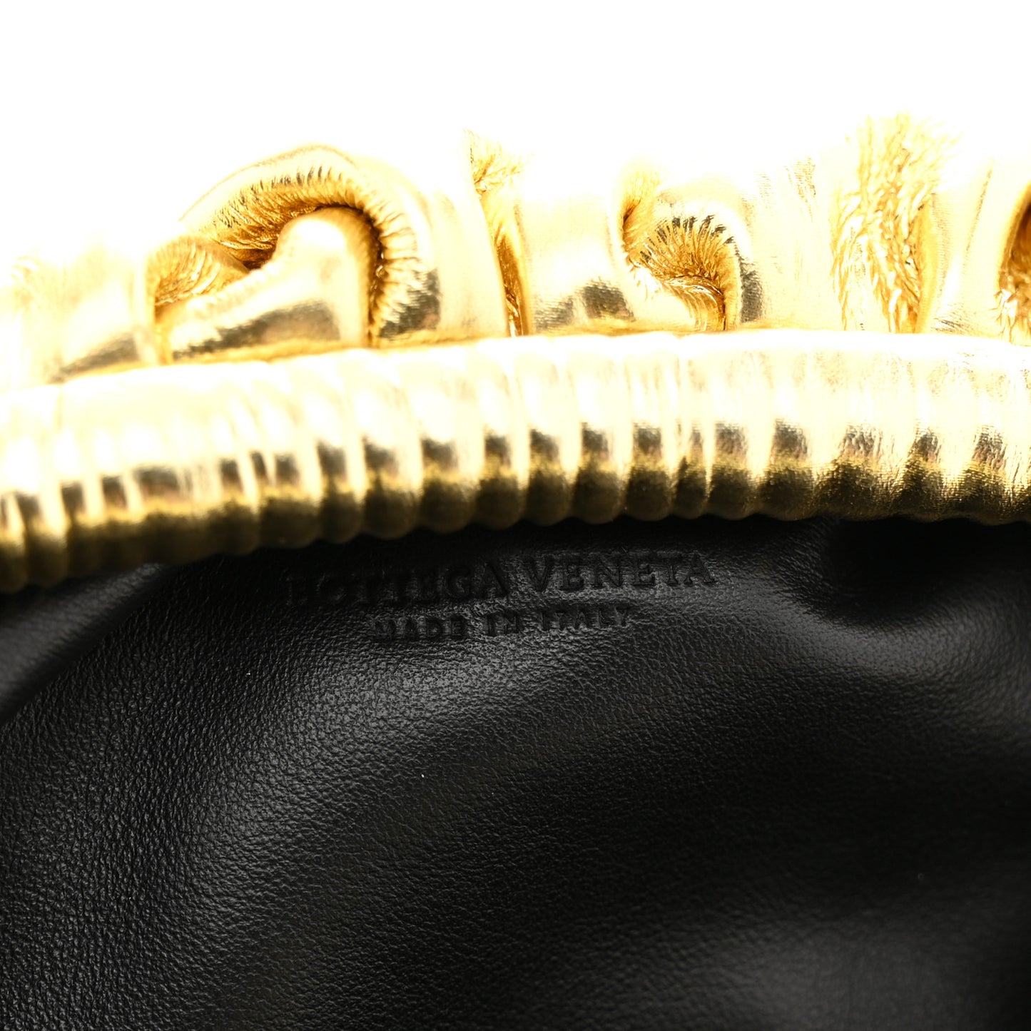 Metallic Bark Calfskin The Mini Pouch Gold