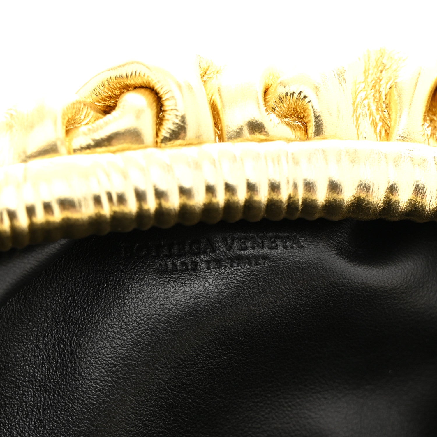 Bottega Veneta Metallic Bark Calfskin The Mini Pouch Gold 6 of 10