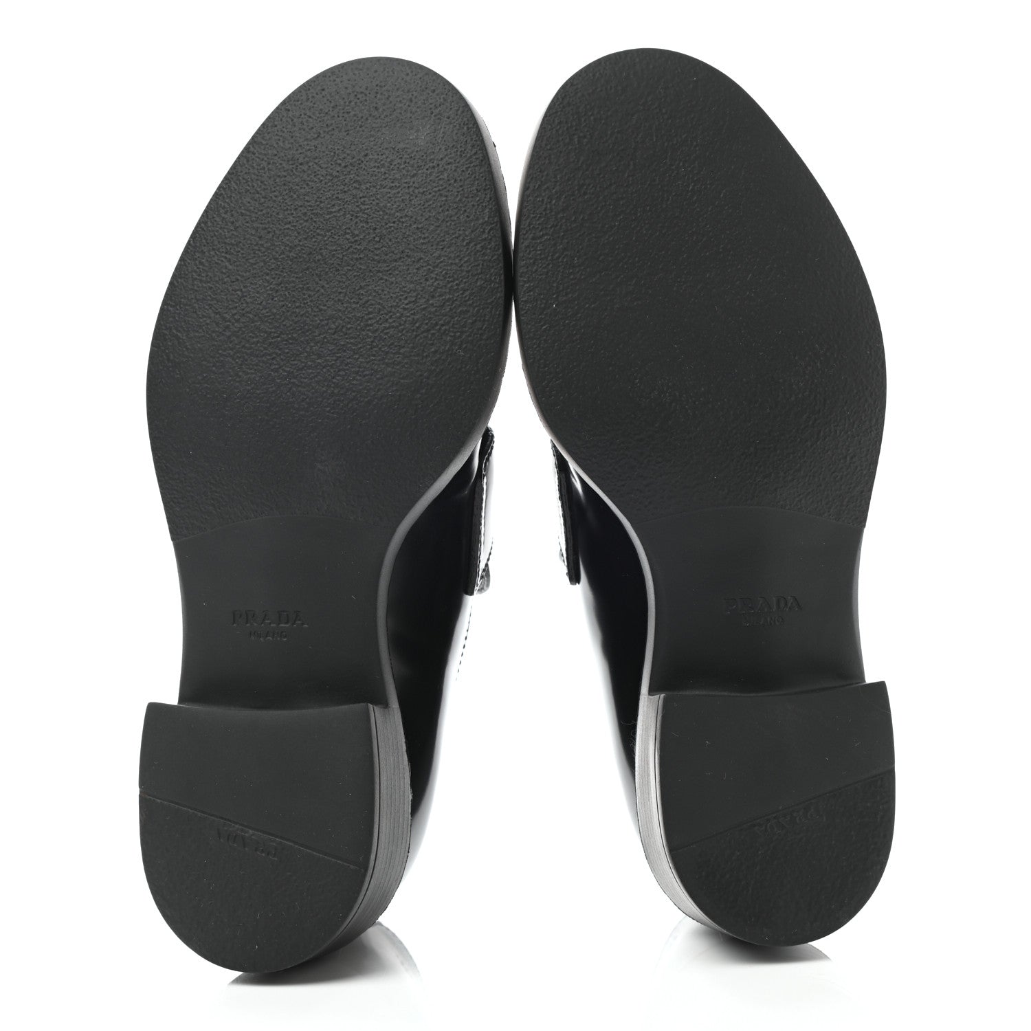 Prada Spazzolato Metal Triangle Logo 50mm Loafers 36 Black 5 of 9