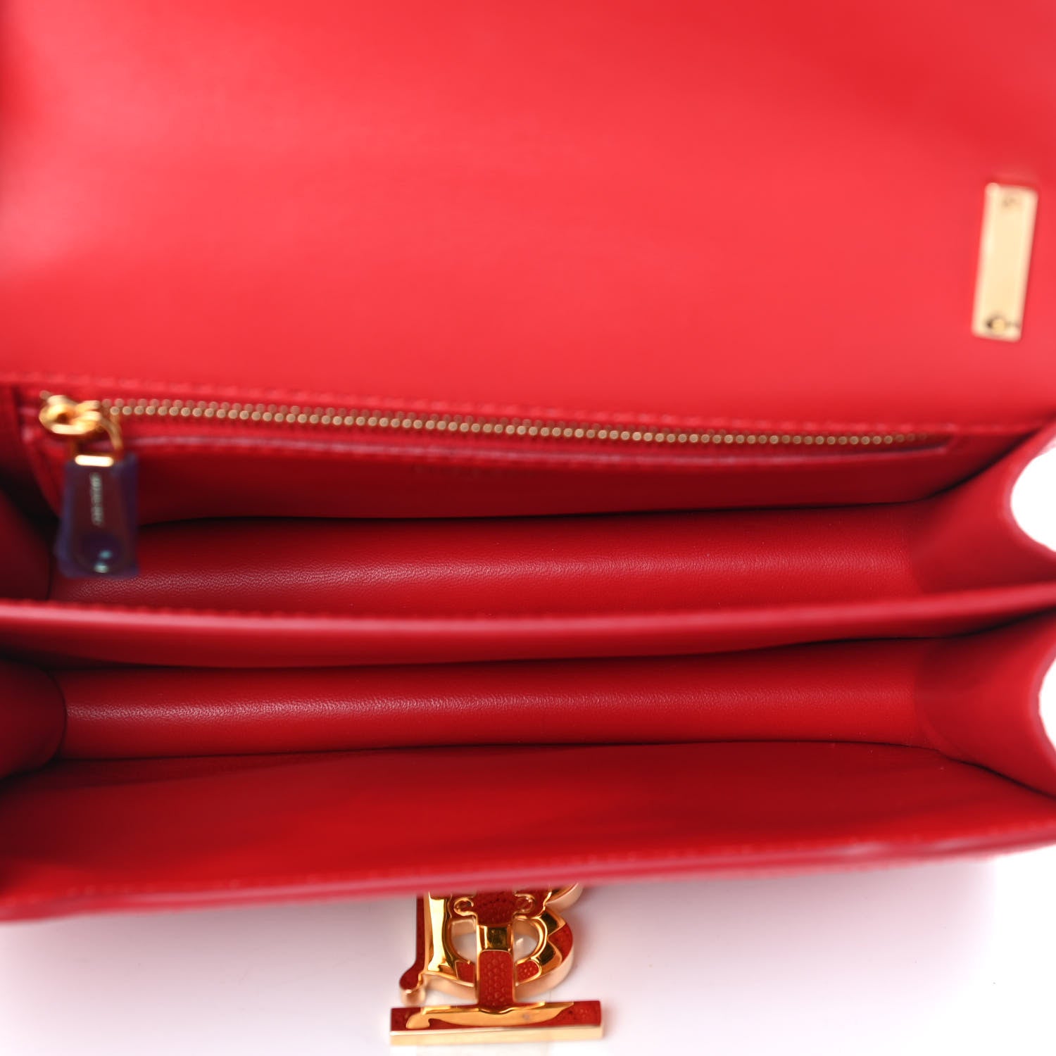 Burberry Grainy Calfskin Monogram Embossed Small TB Chain Bag Bright Red 5 of 9