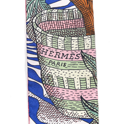 Hermes Silk La Danse Des Amazones Twilly Bleu Roy Vert Jaune 4 of 4