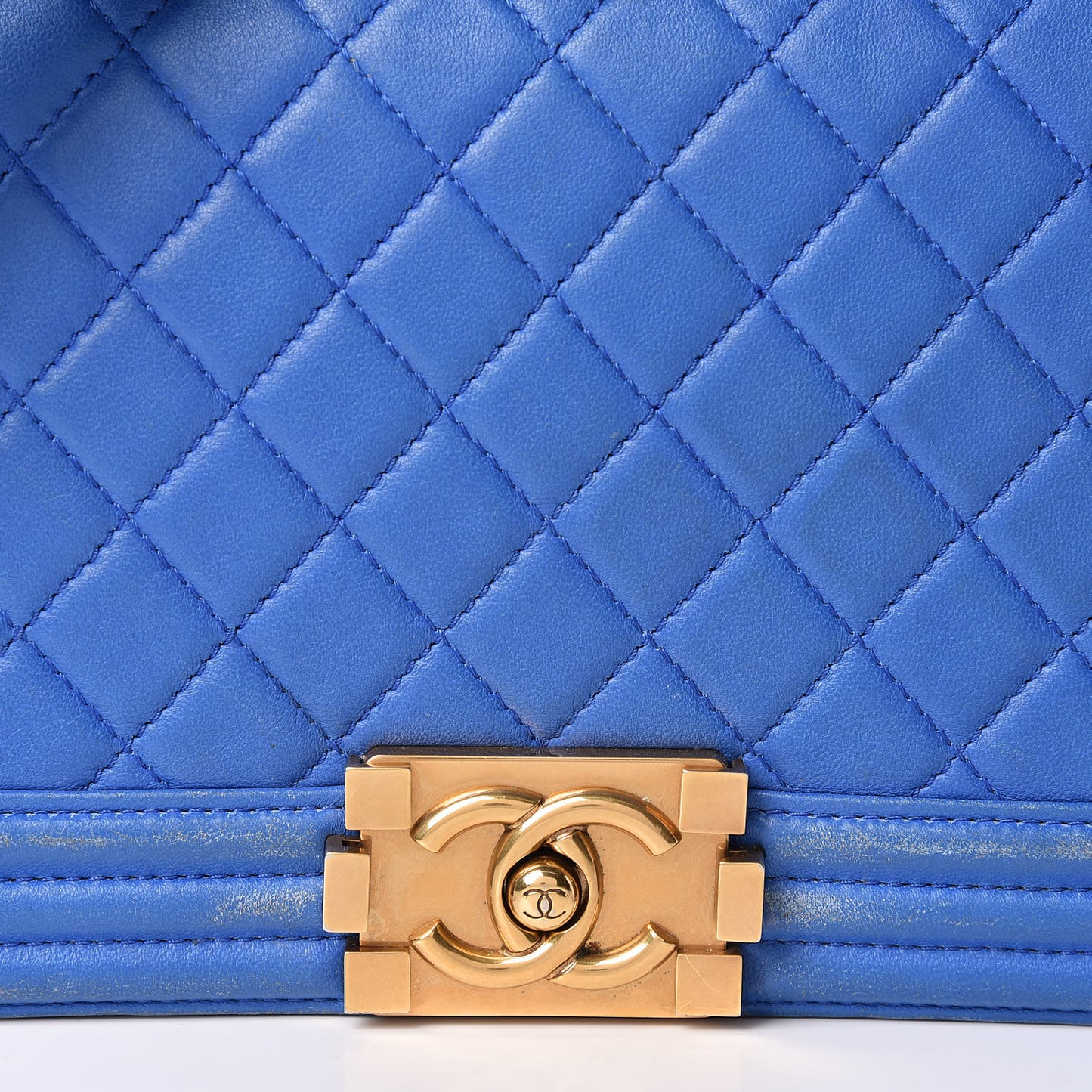 Lambskin Quilted Medium Boy Flap Blue