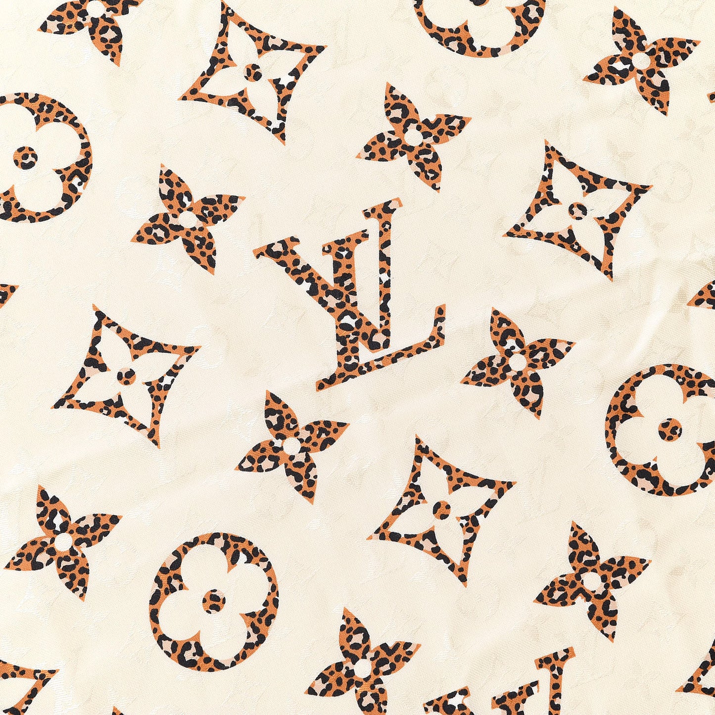 Wool Silk Monogram Giant Jungle Shawl Beige