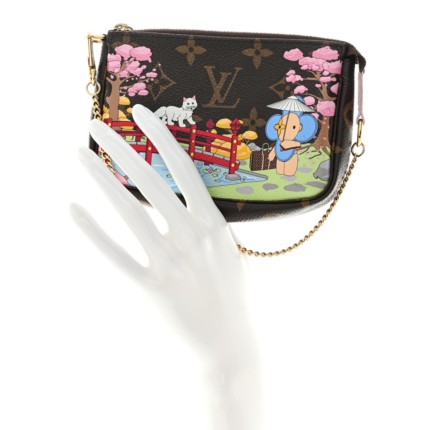 Monogram 2021 Christmas Animation Japanese Garden Mini Pochette Accessories Wisteria Pink