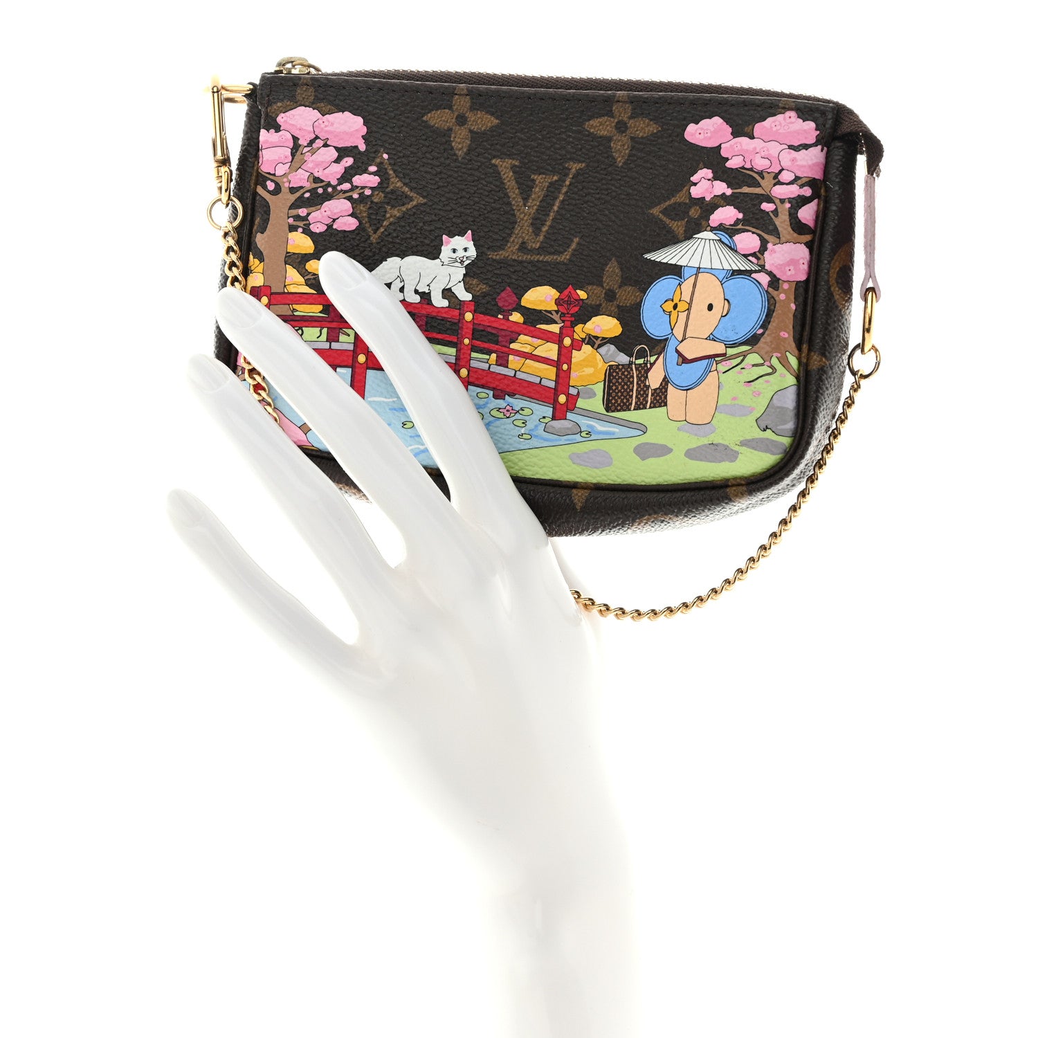 Louis Vuitton Monogram 2021 Christmas Animation Japanese Garden Mini Pochette Accessories Wisteria Pink 2 of 7