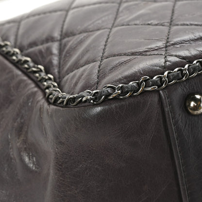 Chanel Calfskin Quilted Large CC Enchained Accordion Flap Grey 10 of 11