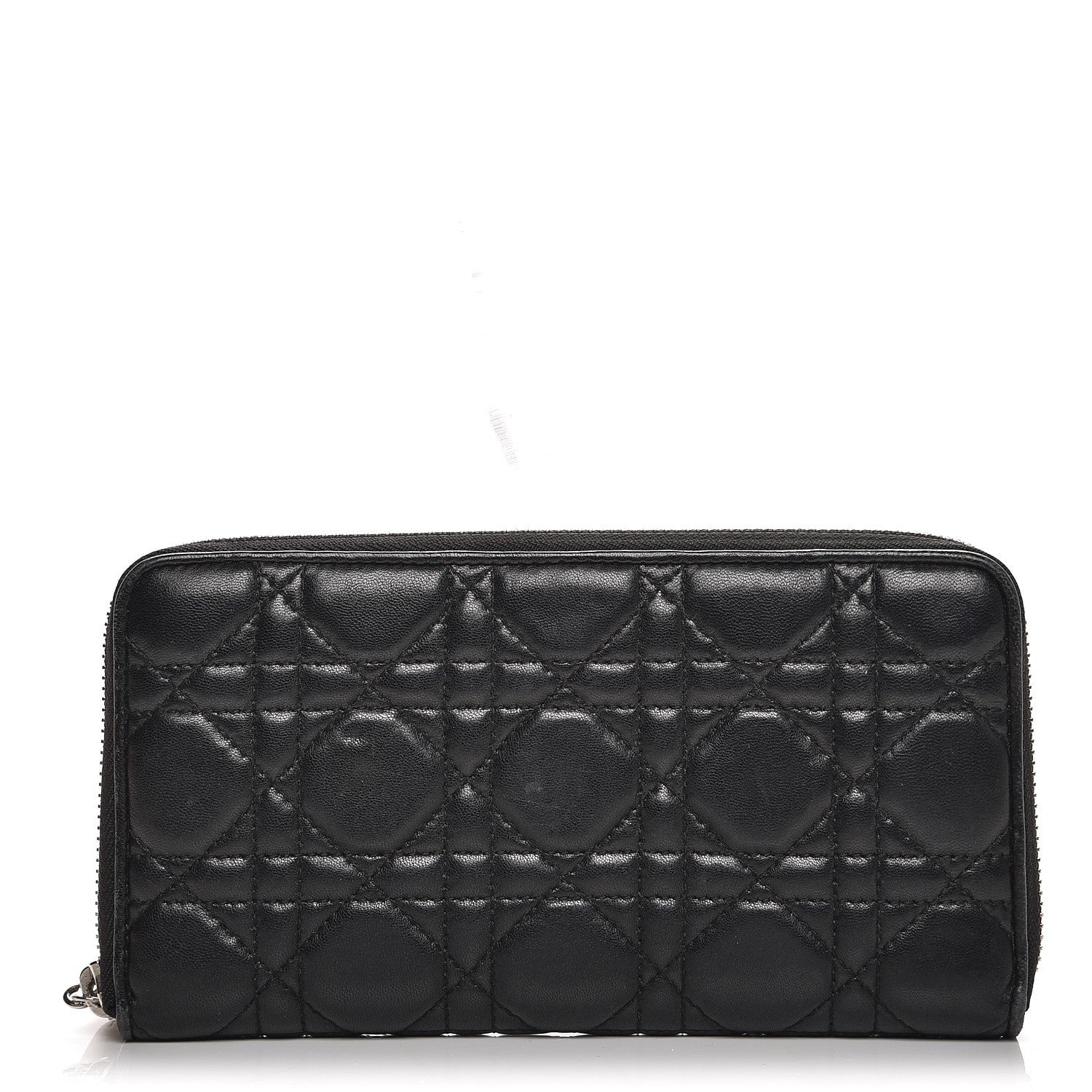 Christian Dior Lambskin Cannage Voyageur Wallet Black 1 of 11