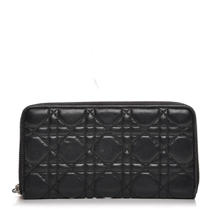 Christian Dior Lambskin Cannage Voyageur Wallet Black 1 of 11
